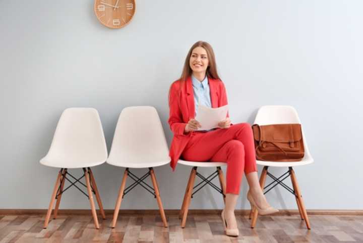 Young woman waiting for a job interview